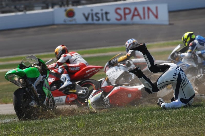 How do riders survive a MotoGP crash